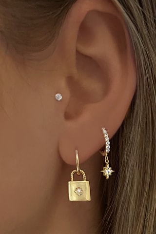 Pendientes - Plata bañada en oro fino amarillo