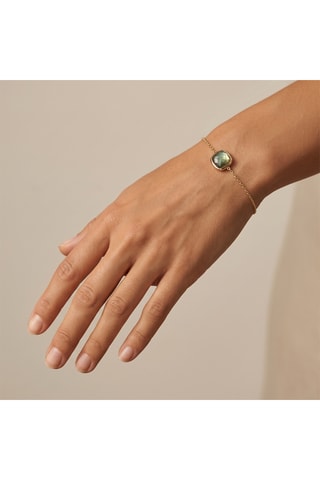 Pulsera - Plata chapada en oro amarillo y labradorita