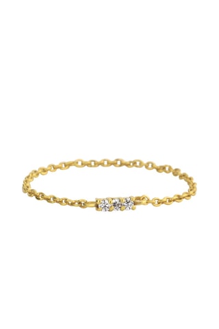 Anillo - Plata chapada en oro amarillo y diamante