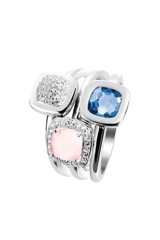 Anillo - Plata, cuarzo y calcedonia