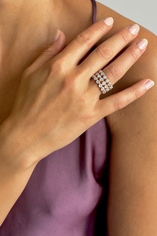 Anillo - Plata chapada en oro rosa y piedras de luna