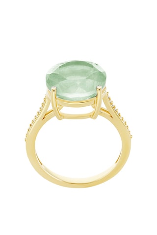 Anillo - Plata esterlina bañada en oro fino amarillo y amatista