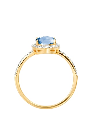 Anillo - Plata bañada en oro amarillo y tanzanita