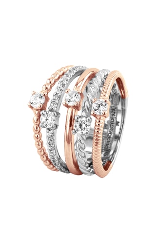 Anillo - Plata y plata bañada en oro rosa