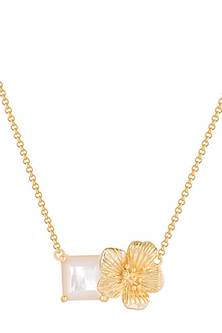 Collar - Plata chapada en oro amarillo y perla cultivada