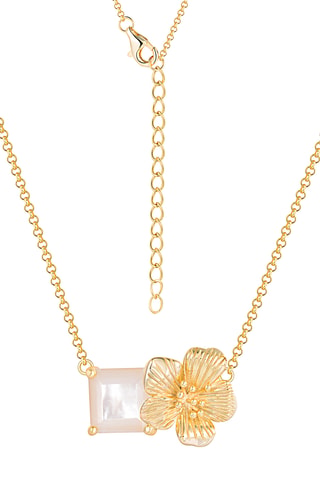 Collar - Plata chapada en oro amarillo y perla cultivada