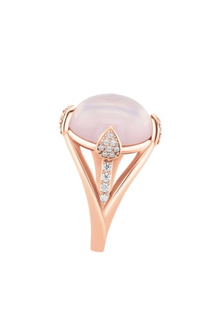 Anillo - Plata chapada en oro rosa y cuarzo