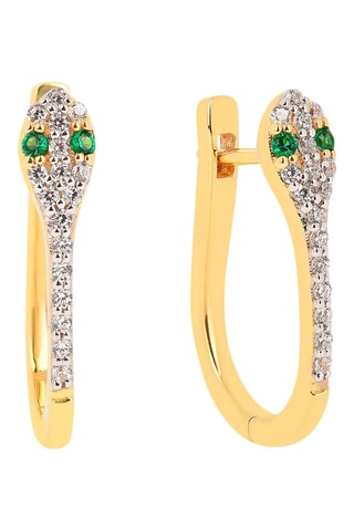 Pendientes - Plata chapada en oro amarillo y circones