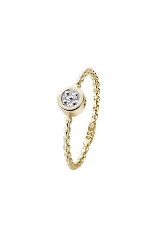 Anillo - Plata chapada en oro amarillo y diamantes