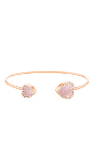 Pulsera - Plata chapada en oro rosa y nácar