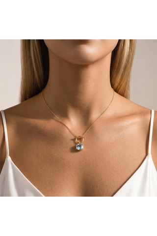 Collar - Plata chapada en oro amarillo y topacio
