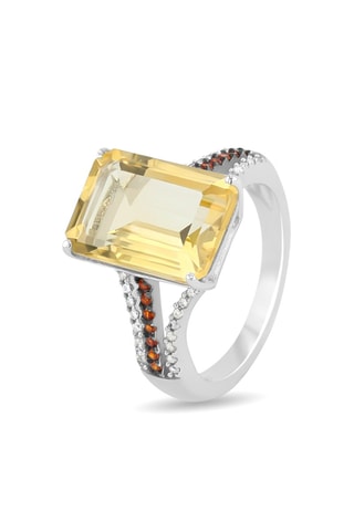 Anillo Plata y citrino