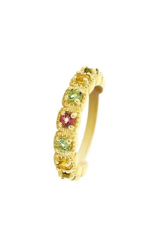Anillo - Plata esterlina bañada en oro fino amarillo y turmalinas