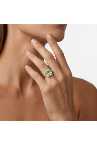 Anillo - Plata chapada en oro amarillo y cuarzo