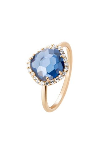 Anillo - Plata chapada en oro amarillo y tanzanita
