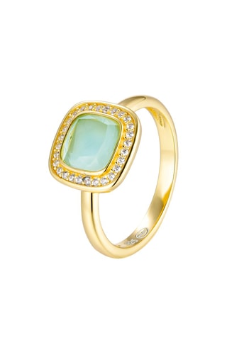 Anillo - Plata esterlina bañada en oro fino amarillo y amatista