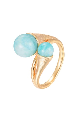 Anillo - Plata y amazonita