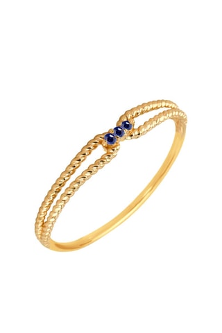 Anillo Plata chapada en oro amarillo y zafiros