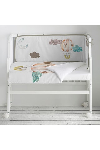 Berço co-sleeping em faia, edredão e protetor de berço Oso Globo - Até aos 9 meses - 15 kg - Multicor