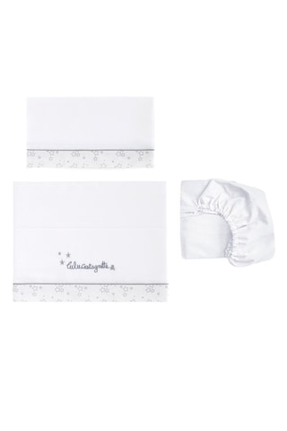 Conjunto de lençóis Carina - Branco e cinzento