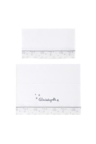 Conjunto de lençóis Carina - Branco e cinzento