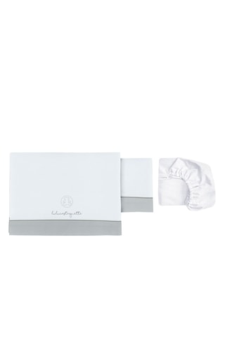 Conjunto de lençóis Allover - Branco e cinzento