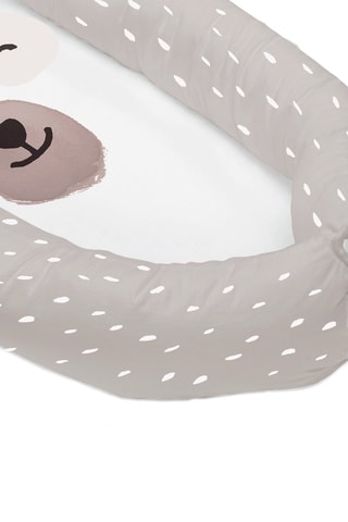 Alcofa multifonções Smiling Bear - 48 x 90 cm - Bege e branco