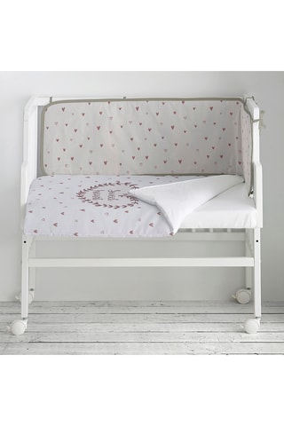 Berço co-sleeping em faia, edredão e protetor de berço Sweet Heart - Até aos 9 meses - 15 kg - Multicor