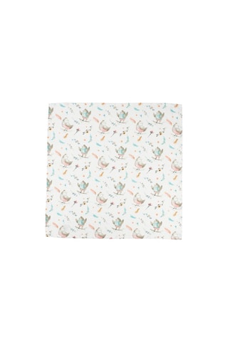 2 musselinas Rabbit Explorer - 120 x 120 cm - Branco e rosa