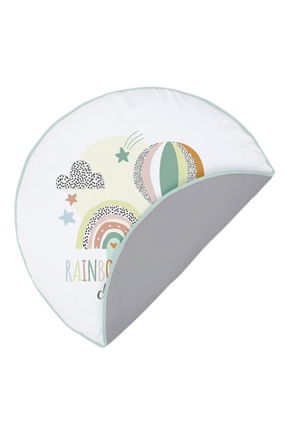 Tapete First steps rainbow days aqua - 90 cm - Branco e azul
