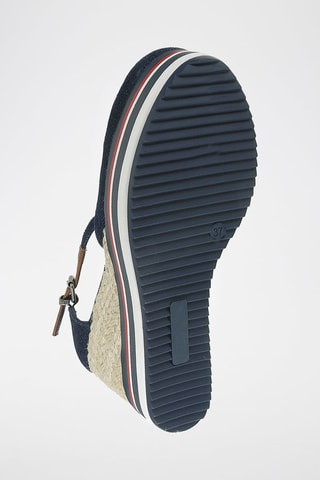 Espadrillas con zeppa in jeans - Blu