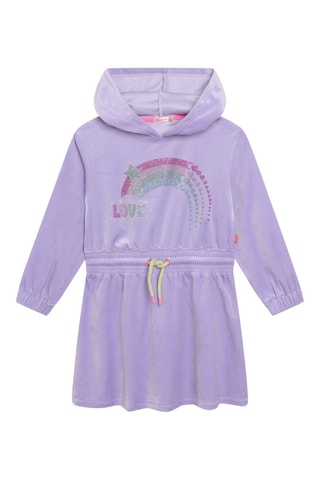 Vestido con capucha de terciopelo - Malva
