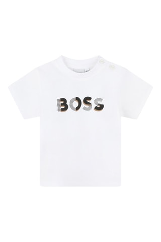 Camiseta - Blanco y marrón - Boss