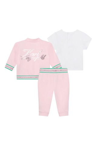 Conjunto de 3 piezas de algodón orgánico - Rosa y blanco