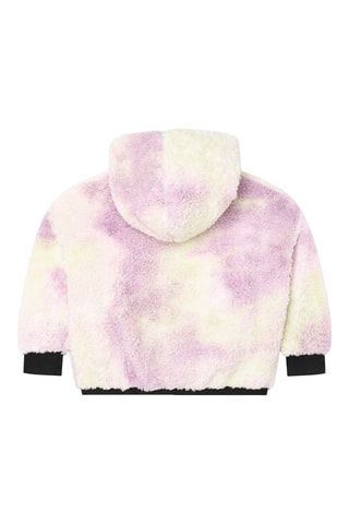 Chaqueta de forro polar con capucha - Blanco y violeta - DKNY