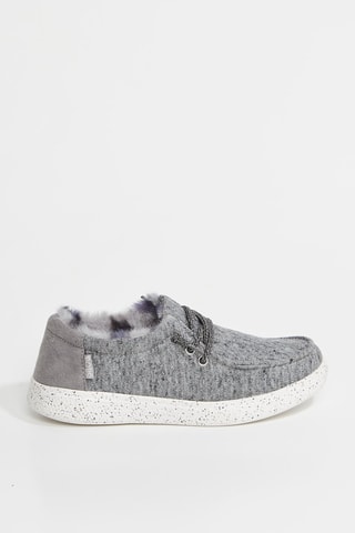 Tennis fourrées Skip Cute - Gris clair chiné