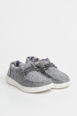 Tennis fourrées Skip Cute - Gris clair chiné