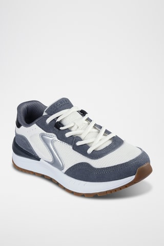 Baskets en cuir - Blanc et bleu