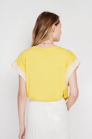 T-shirt oversize en lin - Orange