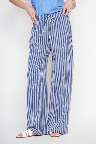 Pantalon en lin - Bleu marine