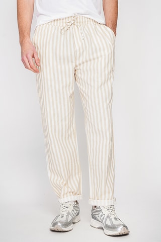 Pantalon droit en lin - Beige