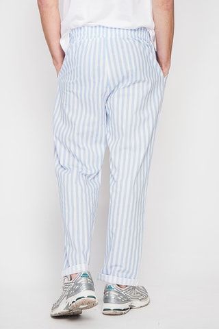 Pantalon droit en lin - Bleu