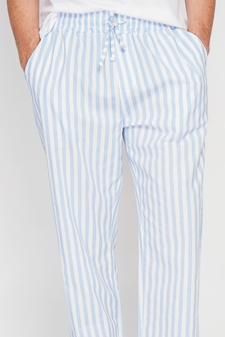 Pantalon droit en lin - Bleu