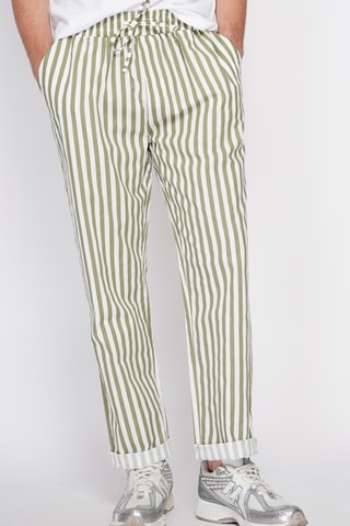 Pantalon droit en lin - Kaki