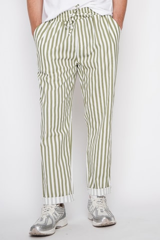 Pantalon droit en lin - Kaki