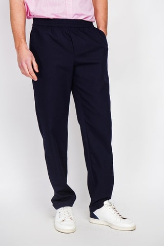 Pantalon en lin - Bleu marine