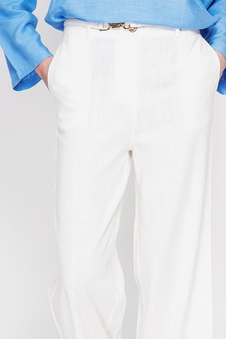 Pantalon large en lin - Blanc