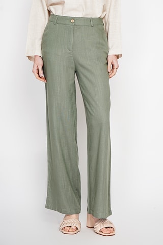 Pantalon large en lin - Kaki