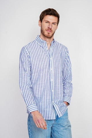 Chemise en lin - Bleu marine
