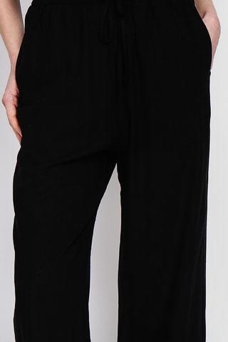 Pantalon large en lin - Noir